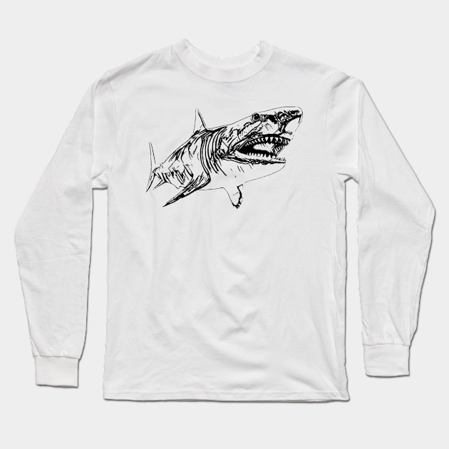 Shark Long Sleeve T-Shirt by Nimmersatt